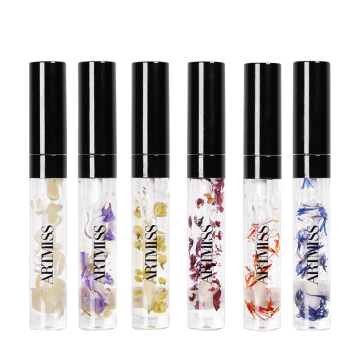High Quality Plants Flower Petals Lip Base Vendor Custom Pigment Plump Lip Gloss