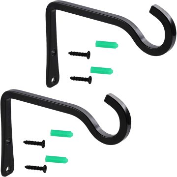 2 Pack Iron Outdoor Wall Mount Flower Pot Brackets for Hanging Planters and Bird Feeders