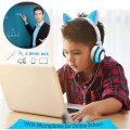 Auriculares para niños sobre la oreja LED Orejas de gato brillantes