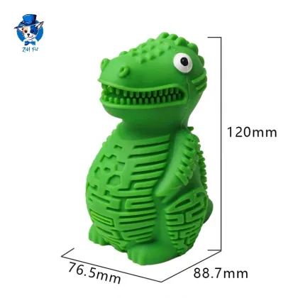 Factory Wholesale: Multicolor Indestructible Dog Toy - Greenies Tooth Cleaning Natural Rubber Dinosaur