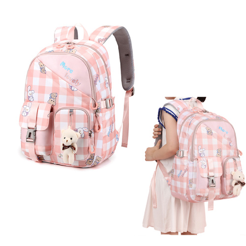 Rabbit Cartoon Printing School Backpack Girls