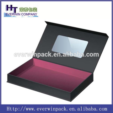 Custom matte black paper gift box with magnet
