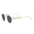 Oval Round Brown Acetate Sunglasses