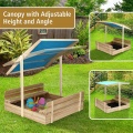 Sandpit exterior con cubierta ajustable para la playa.