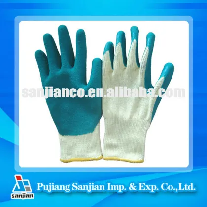 latex glove malaysia top gloves Sanjian Latex Coated cotton PU PVC Nitrile Nitril Rubber Coating Safety