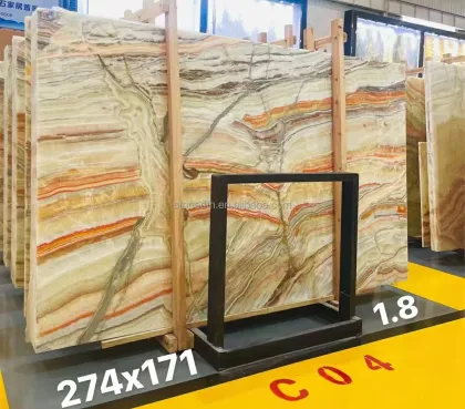 Natural Onyx Stone Marble Wall for Book Match Installation