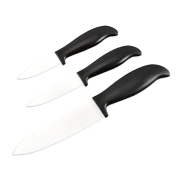 Three-piece set of white ceramic knife