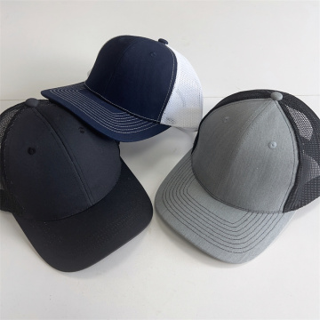 Anpassad logotyp Solid Blank Polyester Cotton 6 Panel Trucker Hat - Richardson 112 Snapback Cap