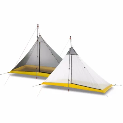FLAME'S CREED Ultralight 1-2 Person silicon coating inner tent summer outdoor 3 seasons camping tent Rodless Pyramid Large Tent