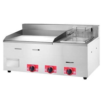 2-in-1 Commercial Kitchen Equipment: Stainless Steel Gas Griddle and Fryer for Sale
