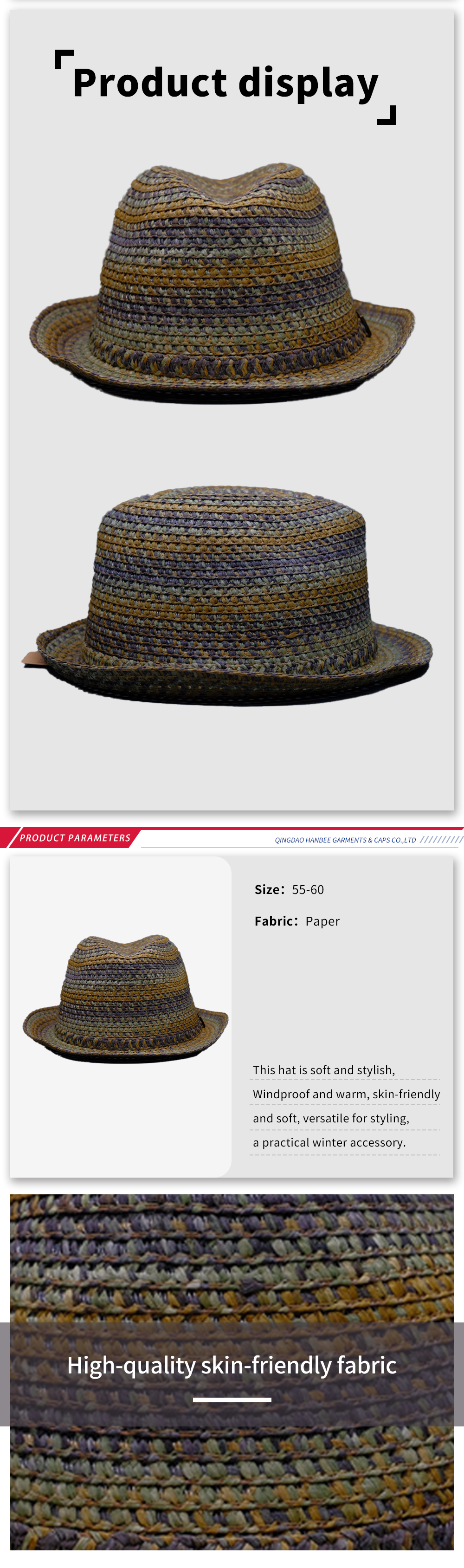 Elegant Handcrafted Straw Fedora Hat
