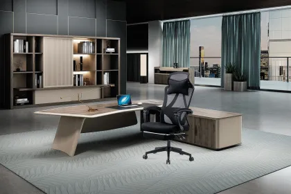 High quality ergonomic chair with footrest reclining chair for staff noon rest leisure chair