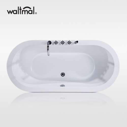 Oval Acrylic Drop-in Bathtub without Drain and Faucet