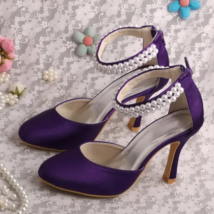 Classic Pearl Wedding Shoes High Heel