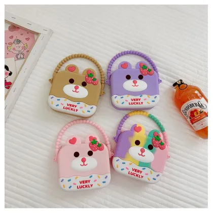 Cute Rabbit Silicone Handbag - Fashionable Gift Bag for Kids