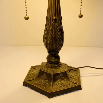 LongHuiJing Tiffany Lamp Yellow Hexagon Stained Glass Mission Style Lampshade