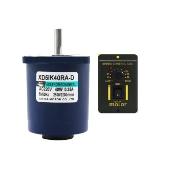 Adjustable Speed 40W 220V AC Optical Shaft Micro-Induction Motor with CW/CCW Rotation