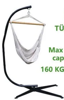 C-Shape Black Steel Hammock Chair Stand