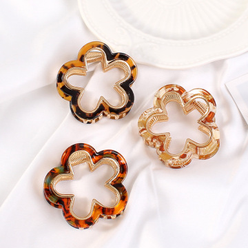 Zinc Alloy Acrylic Leopard Hair Claw Clip for Women