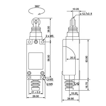 CE Approved Roller Plunger Type Omron Limit Switch