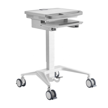 Height Adjustable Gas-Lift Medical Supply Cart with Laptop and IV Medication Features