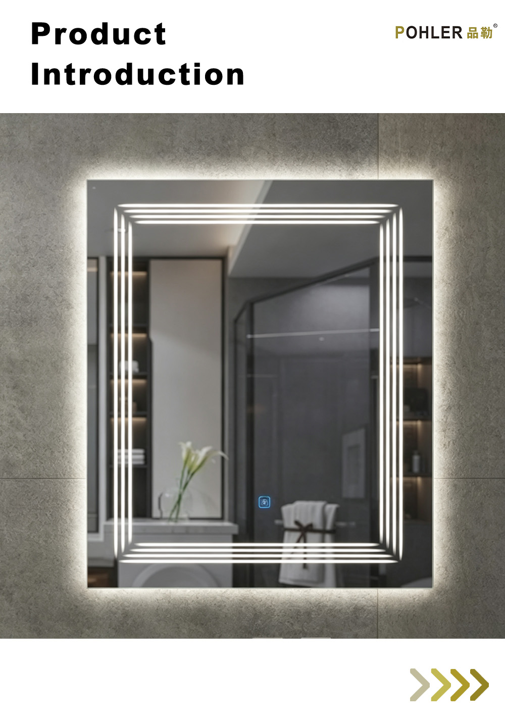 D046 Multi-layer Frame LED Mirror X