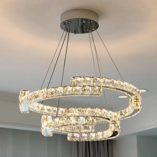 K9 Crystal Oval Pendant Light - Wholesale Chandelier for Living Room and Dining Table