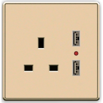 Presa quadrata a muro con doppio usb