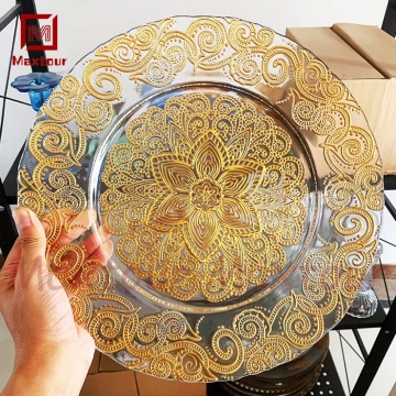 Elegant 13-Inch Gold Charger Plates for Wedding and Event Decor