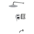 Brushed Nickel Rainforest Shower System With Rain Head