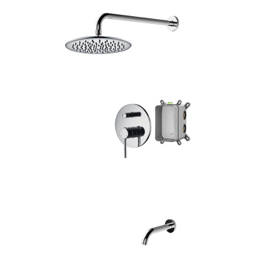 Brushed Nickel Rainforest Shower System With Rain Head