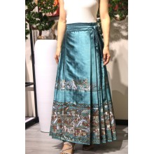 falda azul de pavo real