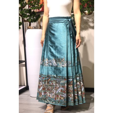 falda azul de pavo real