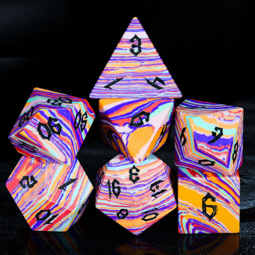 Malachiet Edelsteen DND Dice Set met Case, 7PCS Handgemaakte stenen dobbelstenen set voor Dungeons and Dragons Tabletop Games