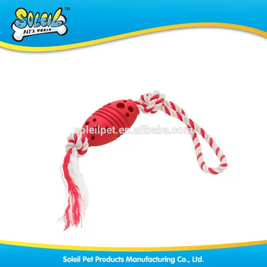 FOOTBALL AND RUGBY PET TOY RUBBER FLOATING PULL-UP DOG TOY