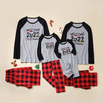 2023 Family Matching Christmas Cotton Pajamas Set for Couples and Kids