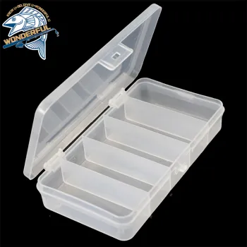 PP Plastic Multifunction Clear Storage Case - 5 Compartments Fishing Tackle Lure Box