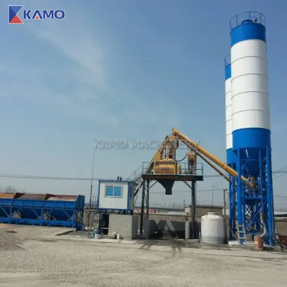HZS25 Skip Hopper Lifting Cement Readymix Concrete Batching Plant - Small 25m3/h Concrete Mixing Plant