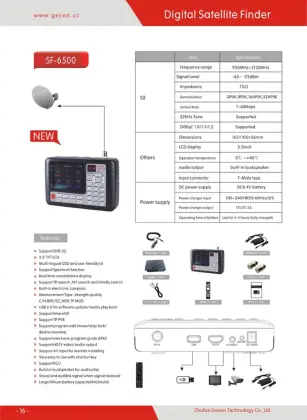HD MPEG4 digital DVB-S2 Spectrum Satellite finder meter Remote controllable 3.5inch SF-6500