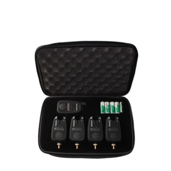 Black Wireless 4 Bite Alarm Set + Receiver Carp Fishing Tackle  For Sale