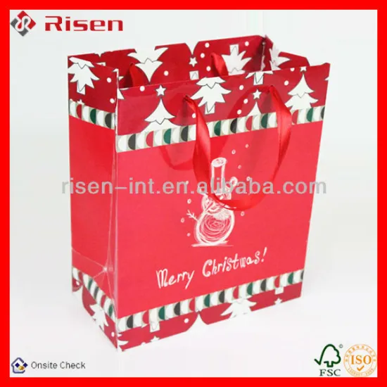2013 hot seller christmas gift coated paper bag