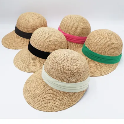 Girls golf hat sports raffia straw baseball hat
