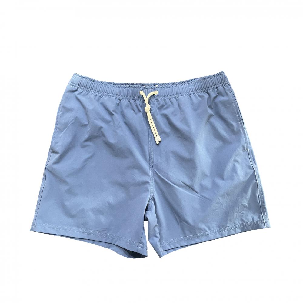 Shorts de praia de cor pura de poliéster