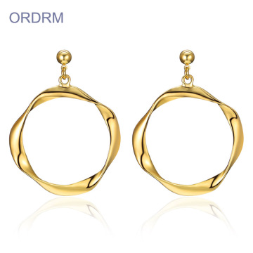 Large Gold Twisted Hoop Earrings For Women