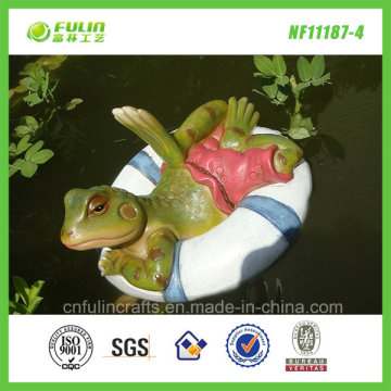 Polyresin Frog Floater Garden Pond Decor (NF11187-4)
