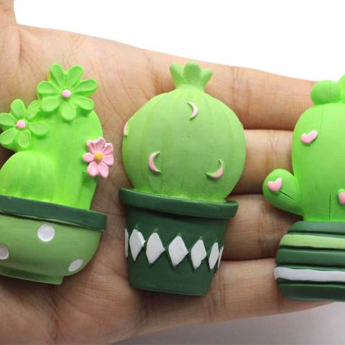 Kawaii Cactus Flatback Resin Cabochons Scrapbooking For Phone Hair Bow Decoration Embellishments DIY Crafts