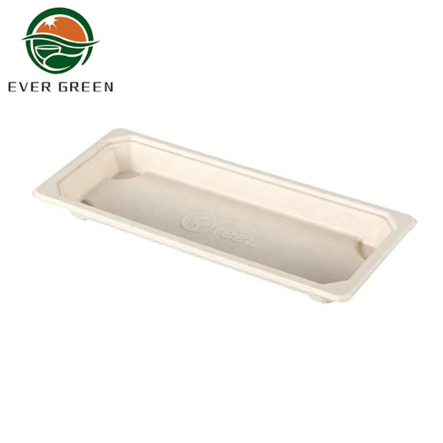 Disposable Biodegradable Food Container Bagasse Sushi Tray