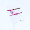 14 mm lila Blumenheizenglasperlen Mädchen Armband
