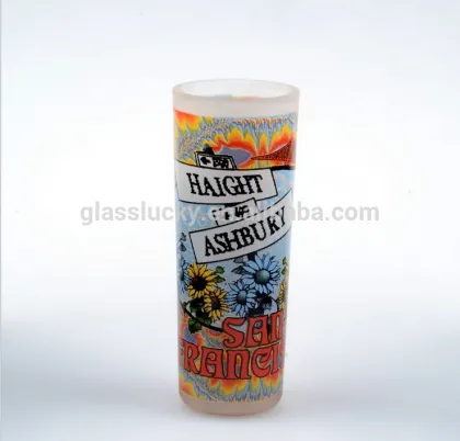 Glass shot glass rainbow cup