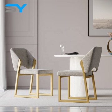 Luxury Leisure Dining Chair: Nordic Villa Metal with Velvet PU Fabric
